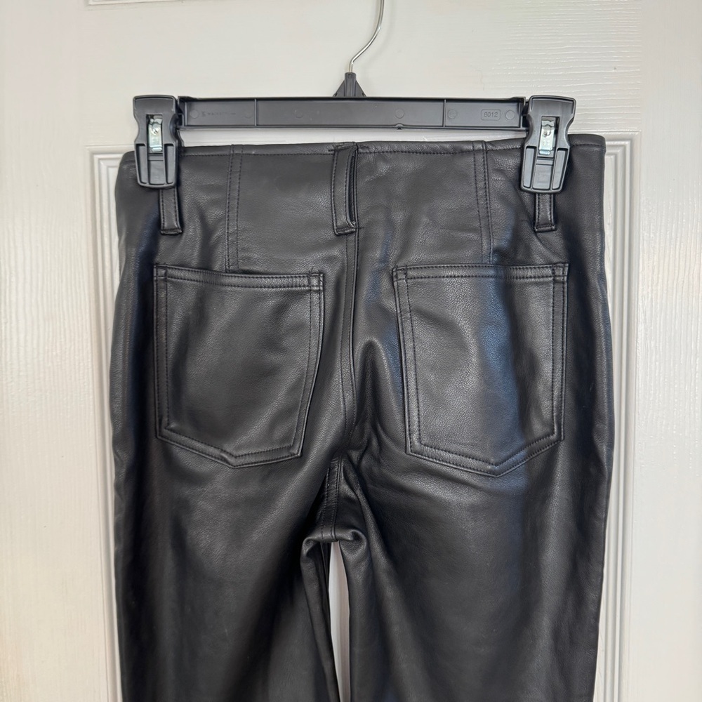 We The Free Faux Leather Pants Black High Rise Straight Leg Size 28 Fits 26 - Picture 6 of 15